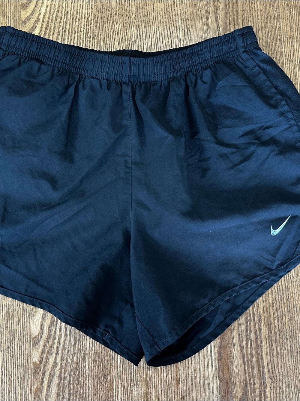 Nike Girl’s Black Athletic Running Shorts with Small Swoosh